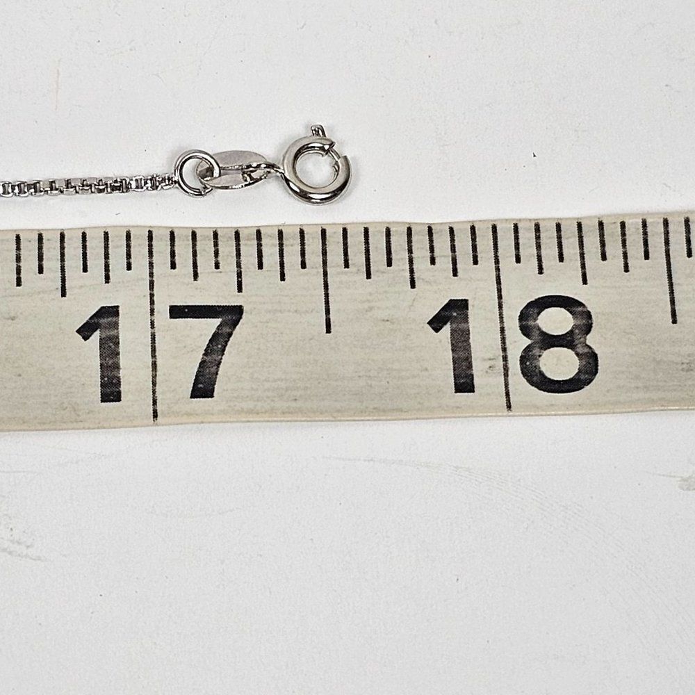 S 925 Sterling Silver Cubic‎ Zirconia Drop Pendant Box Chain Necklace Cat Mouse - Picture 13 of 15